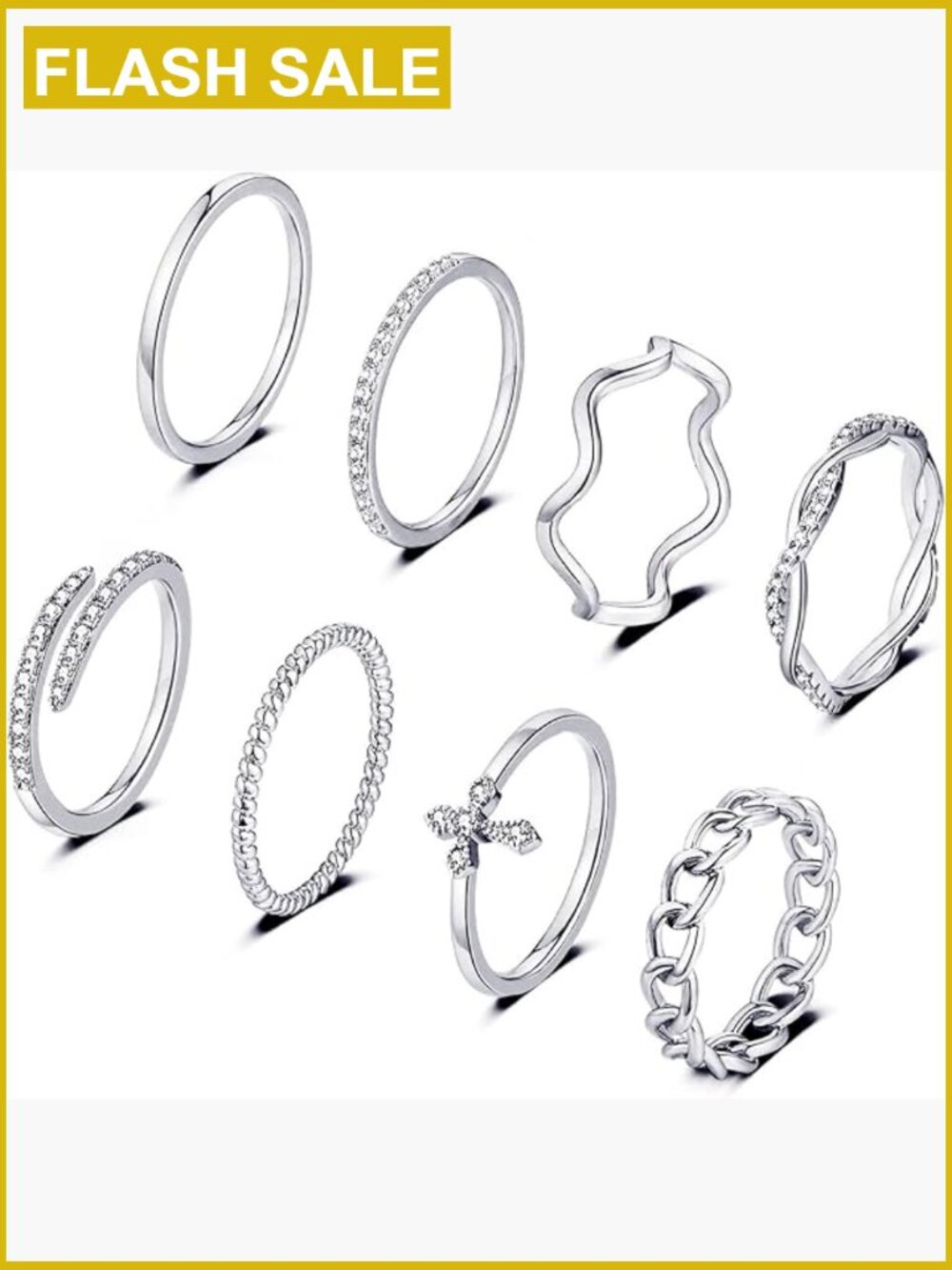 Stacking Rings Set 8pc Thin Dainty Knuckle Thumb Rings Wedding Eternity Band